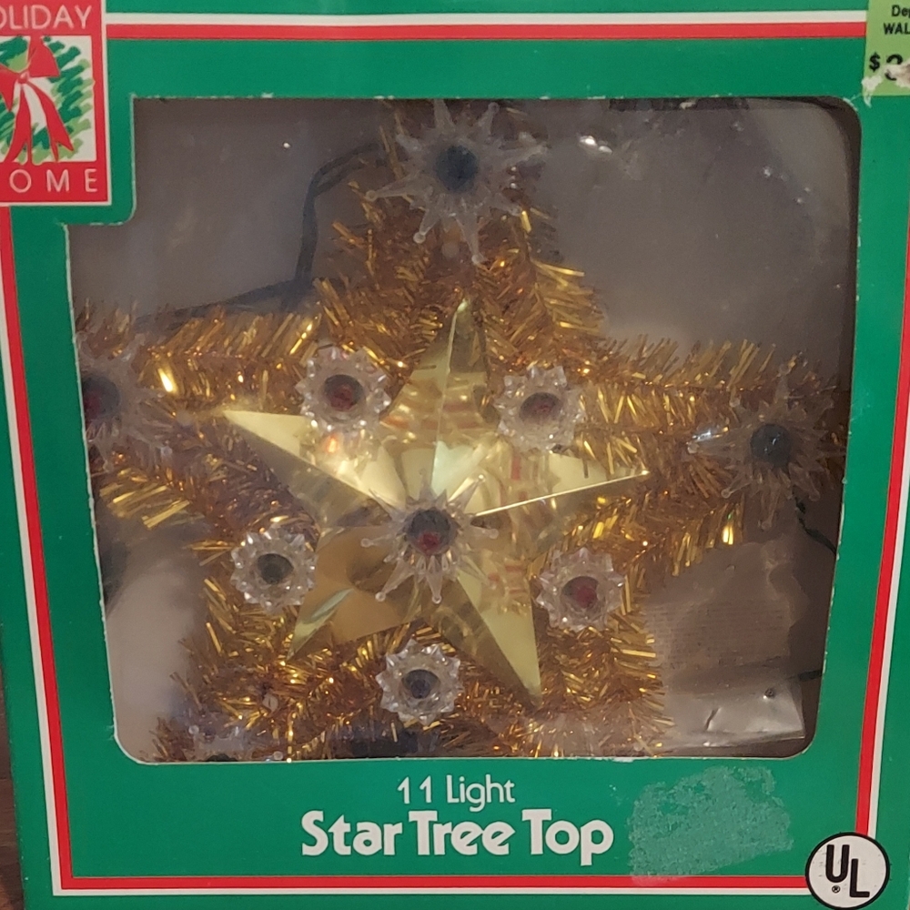 Vintage HOLIDAY TIME 8" 11 lights tree topper